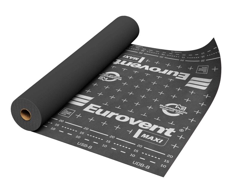 Difūzijas membrāna Eurovent MAXI, 140 g/m², 3-slāņu, 1.5mx50tm (75 m²)