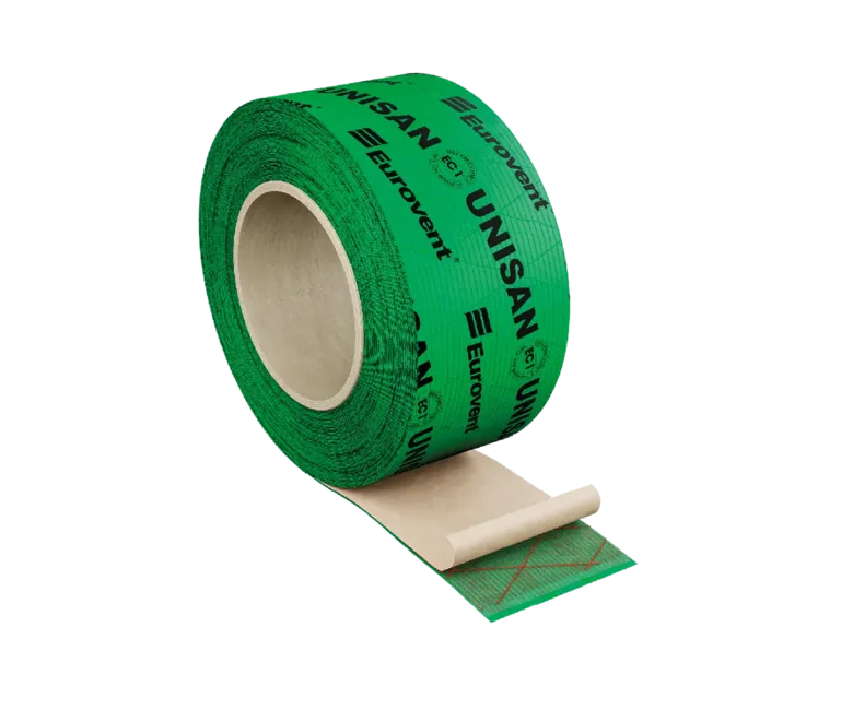 Vienpusēja līmlente plēvēm un membrānām Eurovent UNISAN, 60mm x 25tm