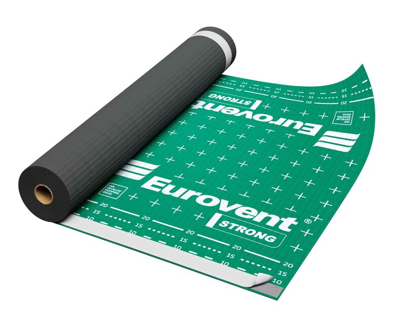Armēta difūzijas membrāna Eurovent STRONG GREEN SK2, 160 g/m², 4-slāņu, 2 līmlentes, 1.5mx50tm (75 m²)