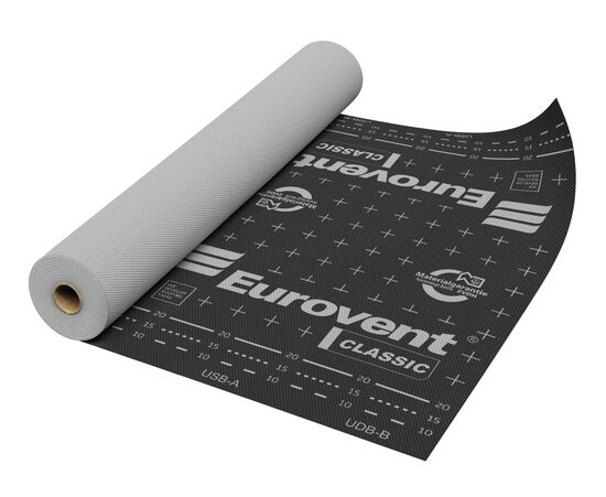 Difūzijas membrāna Eurovent CLASSIC, 120 g/m², 3-slāņu, 1.5mx50tm (75 m²)