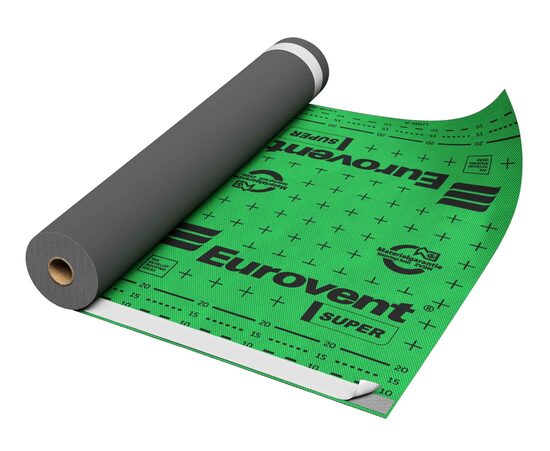 Difūzijas membrāna Eurovent SUPER GREEN SK2 180 g/m², 3-slāņu, 2 līmlentes, 1.5mx50tm (75m²)