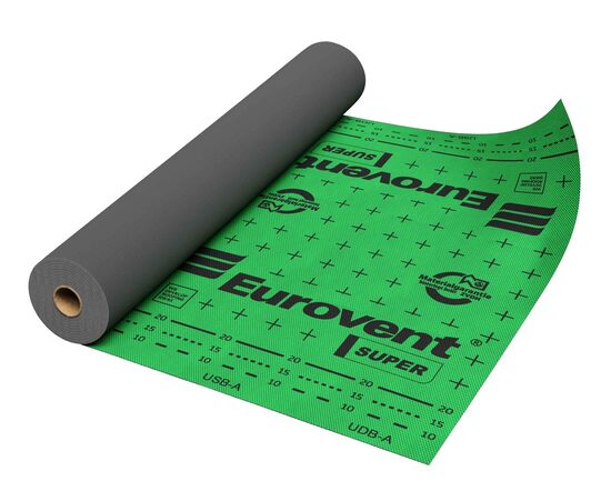 Difūzijas membrāna Eurovent SUPER GREEN, 180 g/m², 3-slāņu, 1.5mx50tm (75 m²)