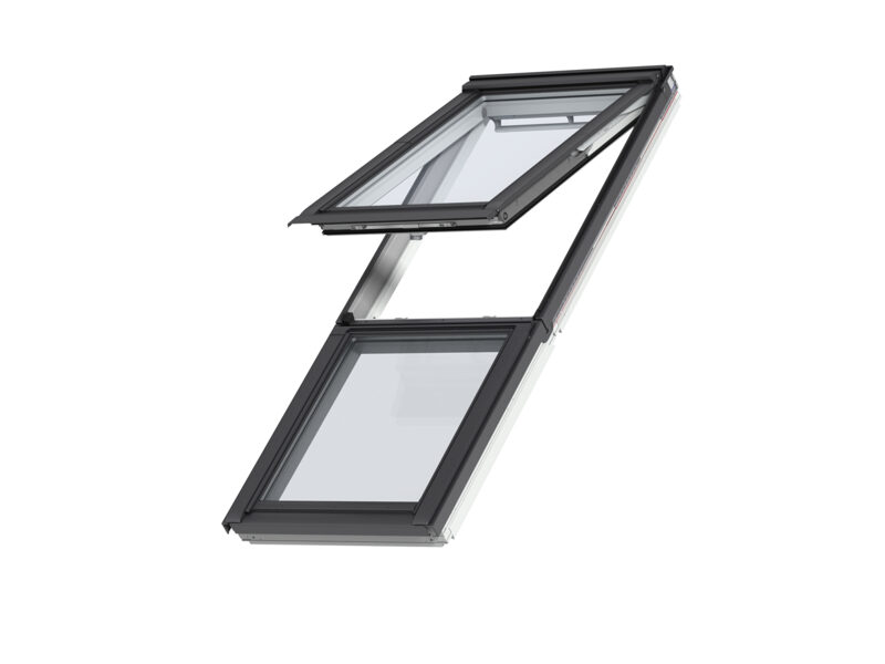 Velux Premium panorāmiskais jumta logs GPL 3070 kombinācijā ar neveramu loga elementu GIL 3070